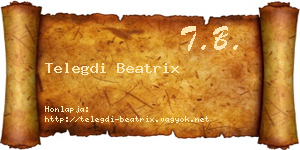 Telegdi Beatrix névjegykártya